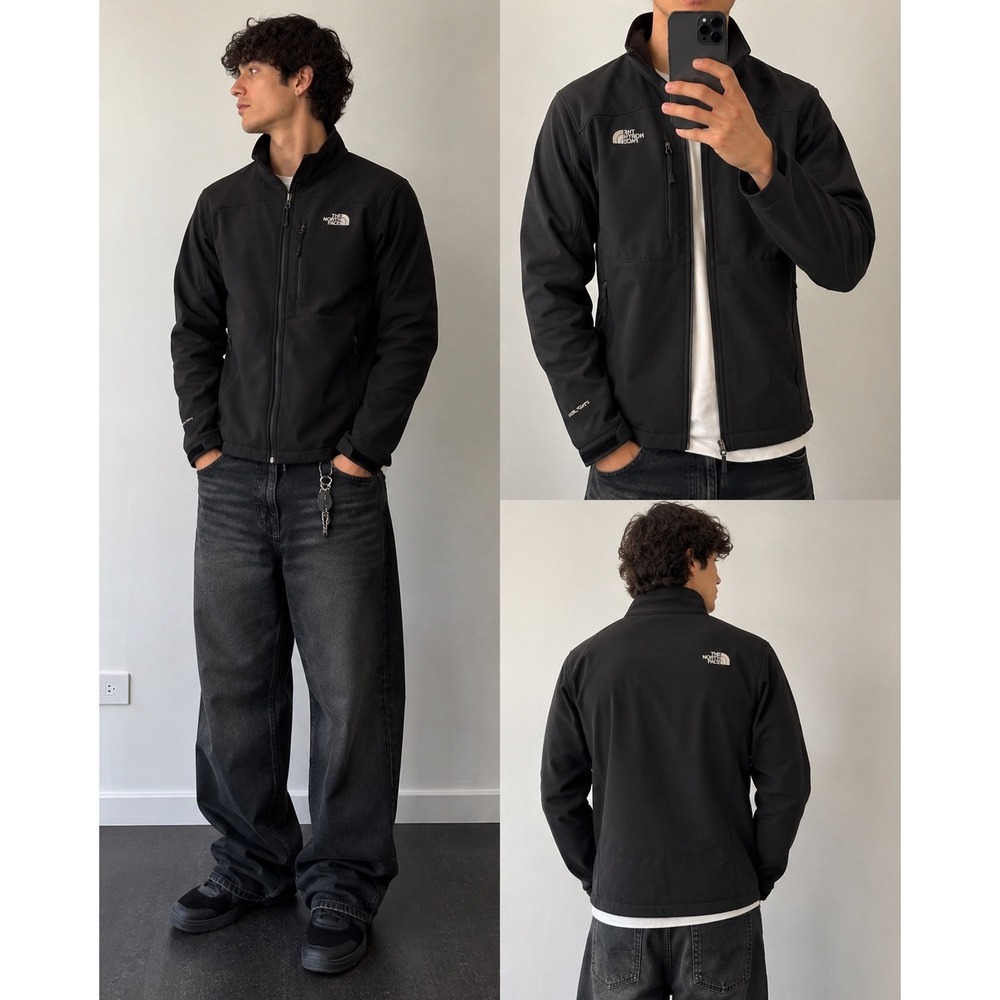 The North Face Apex Bionic Jacket Mens Small Black Softshell Windproof